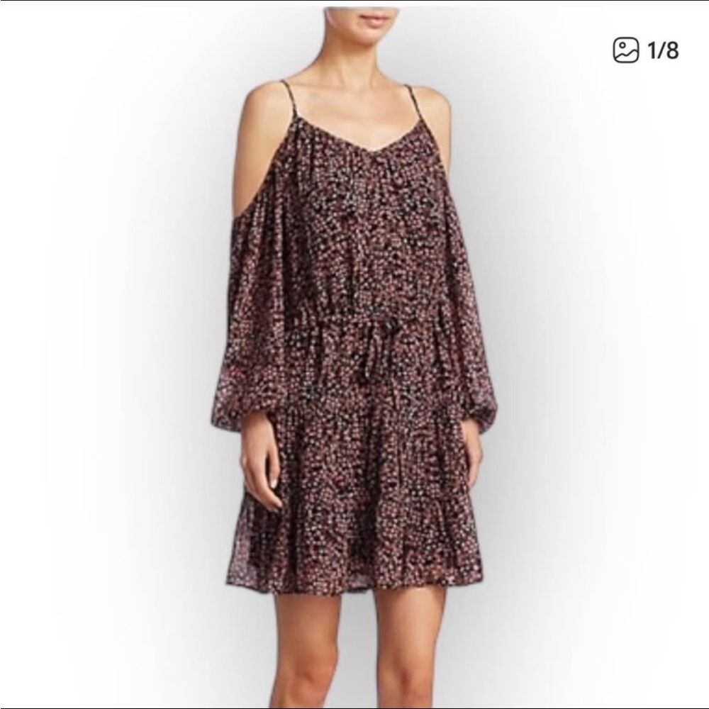 PAIGE Black and Pink Long Sleeve Dress
